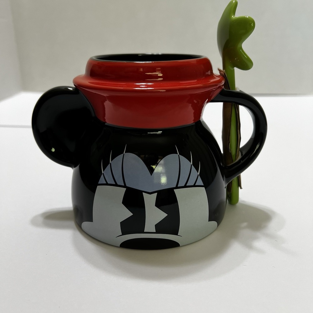 NEW! Disney Parks Exclusive Minnie Mouse 17 oz‎ Mug with Flower Spoon